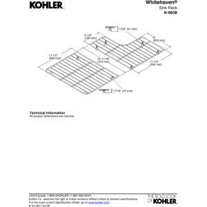 Kohler K-6638-St Whitehaven Sink Racks For 30-Inch Whitehaven Kitchen Sink, Includes Left And Right Racks, Stainless Steel